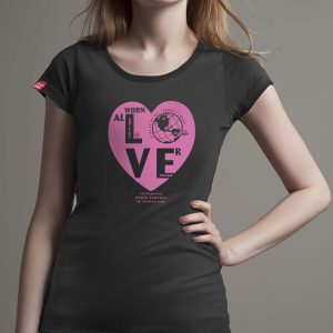 Worn All Over - Heart - Dark Grey - Fitted