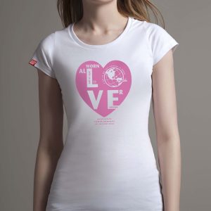 Worn All Over - Heart - White - Fitted