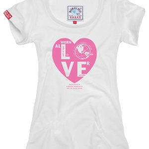 Worn All Over - Heart - White - Fitted